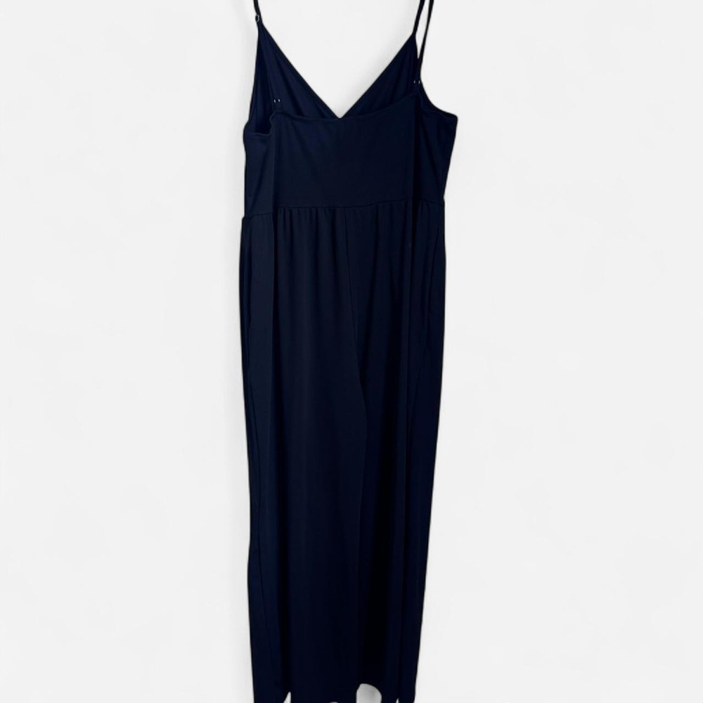 Cider Sleeveless Wide Leg Solid Black Jumpsuit